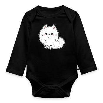 Zwergspitz - Baby Bio-Langarm-Body - Schwarz - Vorne