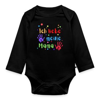 ICH LIEBE MEINE MAMA - Baby Bio-Langarm-Body - Schwarz - Vorne