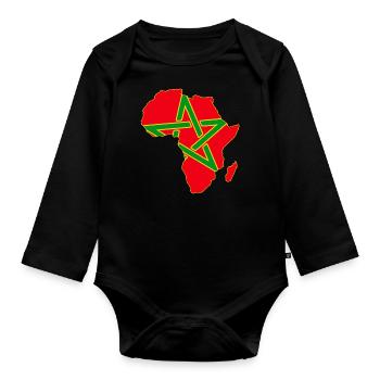 Marokko - Baby Bio-Langarm-Body - Schwarz - Vorne