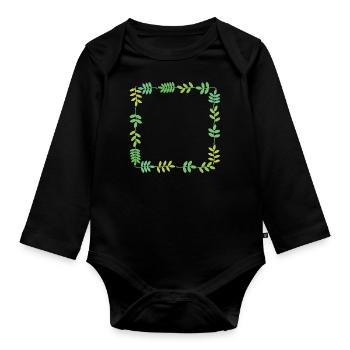 Frame with sheets - Organic Longsleeve Baby Bodysuit - black - Front