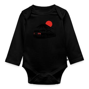 R32 Silhouette Geschenk JDM Motorsport Japan Auto - Baby Bio-Langarm-Body - Schwarz - Vorne