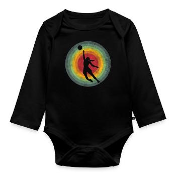 Retro Basketball Player Girl - Organic Longsleeve Baby Bodysuit - black - Front