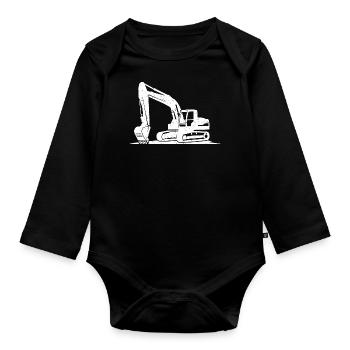 Pelle de chargement silhouette guide de dragage cadeau - Body Bébé bio manches longues - noir - Devant