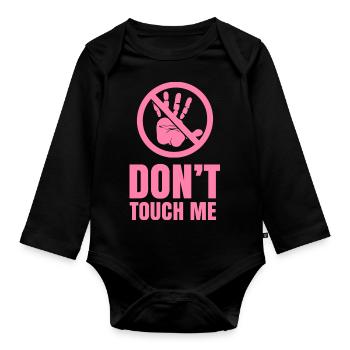 Ne me touche pas les mains Doigts Ne me touche pas - Body Bébé bio manches longues - noir - Devant