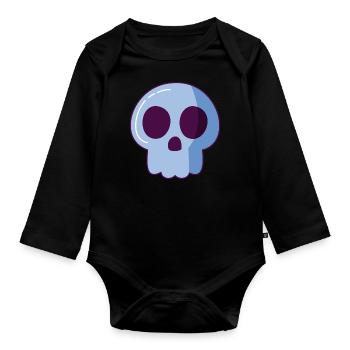 Totenkopf Schädel Comic - Baby Bio-Langarm-Body - Schwarz - Vorne