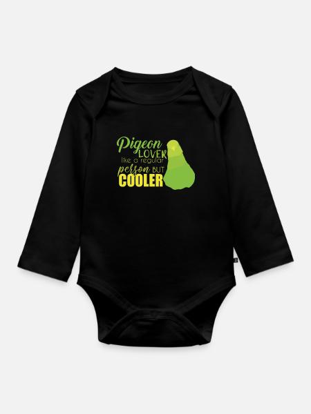Taube - Baby Bio-Langarm-Body - Schwarz