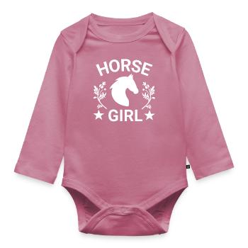 Cheval - Body Bébé bio manches longues - mauve - Devant