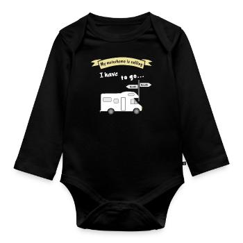 motorhome is calling i have to go - Body Bébé bio manches longues - noir - Devant