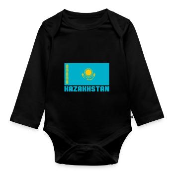 Kazakhstan - Body Bébé bio manches longues - noir - Devant