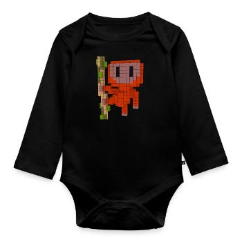 Orang Utan - Baby Bio-Langarm-Body - Schwarz - Vorne