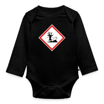 Umweltgefährdend, gefährlich für die Umwelt - Baby Bio-Langarm-Body - Schwarz - Vorne
