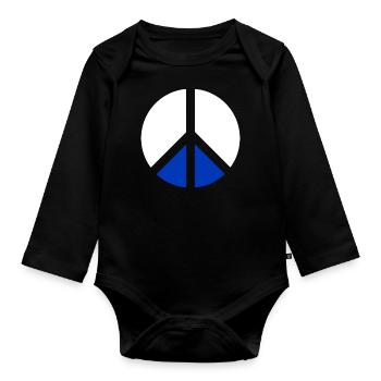 Israel Peace Fun Gift - Organic Longsleeve Baby Bodysuit - black - Front