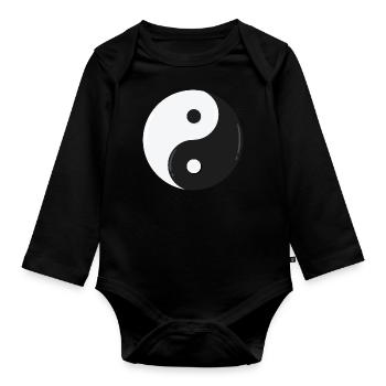 Yin und Yang - Baby Bio-Langarm-Body - Schwarz - Vorne