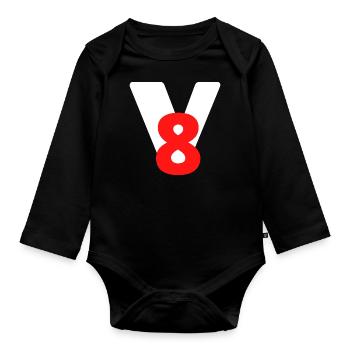 V8 - Organic Longsleeve Baby Bodysuit - black - Front