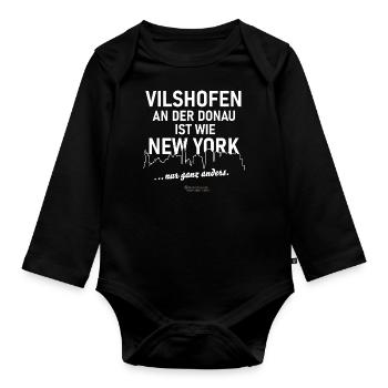 Vilshofen an der Donau - Baby Bio-Langarm-Body - Schwarz - Vorne