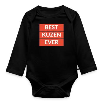 Best Kuzen Ever Turkish Gift Idea Hediyelik - Organic Longsleeve Baby Bodysuit - black - Front