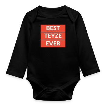Best Teyze Ever Turkish Gift Idea Hediyelik - Organic Longsleeve Baby Bodysuit - black - Front