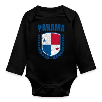 Panama - Body Bébé bio manches longues - noir - Devant