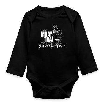 Muay Thai - Organic Longsleeve Baby Bodysuit - black - Front