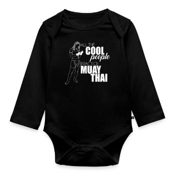 Muay Thai - Organic Longsleeve Baby Bodysuit - black - Front