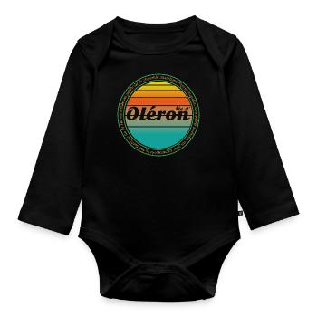 Oléron - Body Bébé bio manches longues - noir - Devant