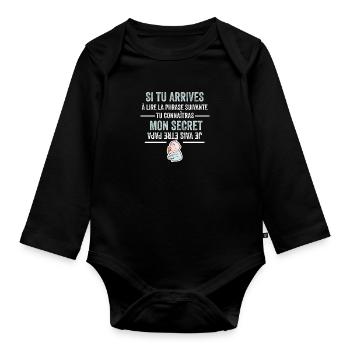 Annonce naissance futur papa je vais être papa - Body Bébé bio manches longues - noir - Devant