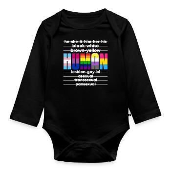 Human - Baby Bio-Langarm-Body - Schwarz - Vorne