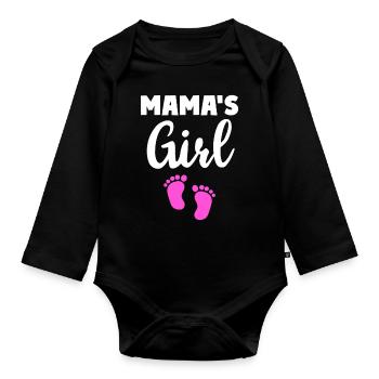MAMA’S GIRL Fille Fille - Body Bébé bio manches longues - noir - Devant