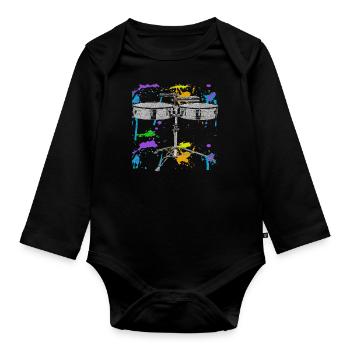 Timbal Color Splash Percussion Instrument - Body Bébé bio manches longues - noir - Devant