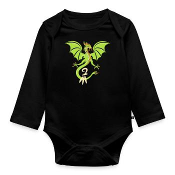 BASLER BASILISK mit BASLER STAB - Baby Bio-Langarm-Body - Schwarz - Vorne