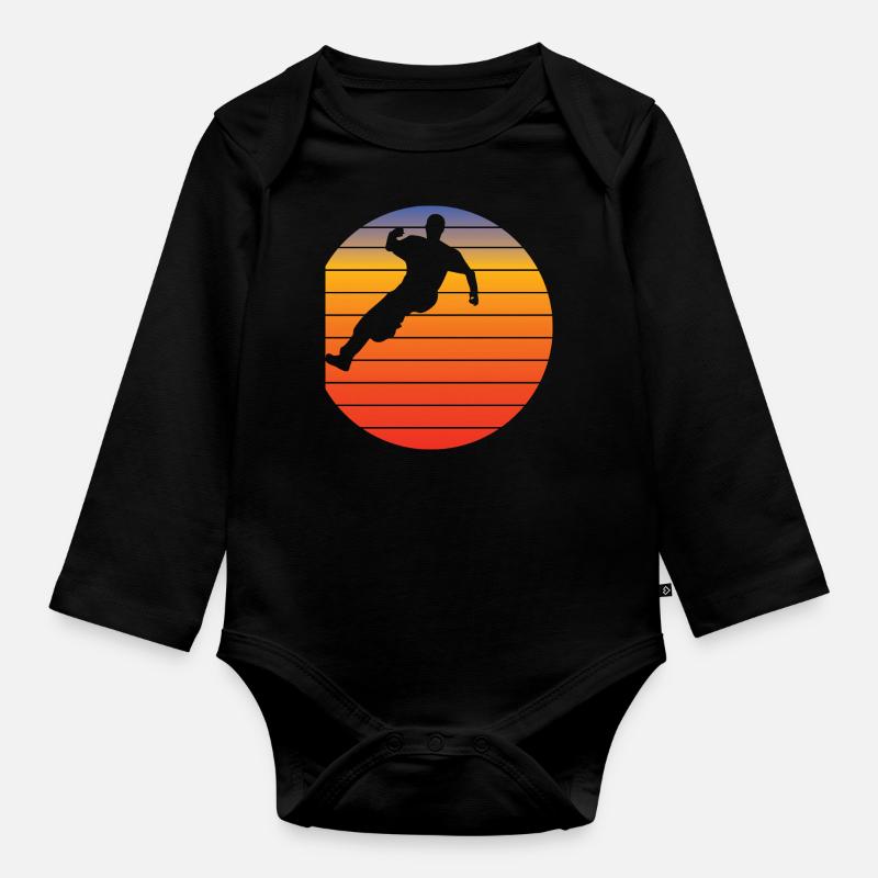 Parkour Runner Retro Gift Parcour Run - Body Bébé bio manches longues - noir