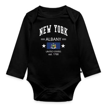 New York - Baby Bio-Langarm-Body - Schwarz - Vorne
