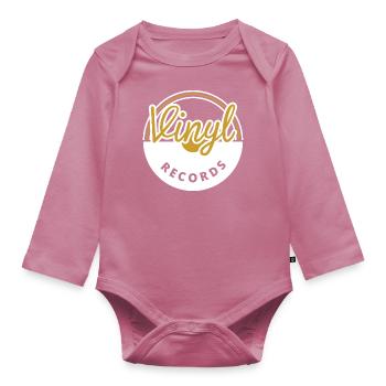 Vinyl Records - Organic Longsleeve Baby Bodysuit - mauve - Front