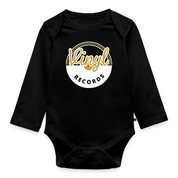 Vinyl Records - Organic Longsleeve Baby Bodysuit - black - Front