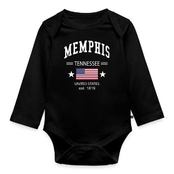 Memphis - Organic Longsleeve Baby Bodysuit - black - Front