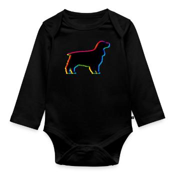 CMYK Deutsch Cocker Spaniel - Organic Longsleeve Baby Bodysuit - black - Front