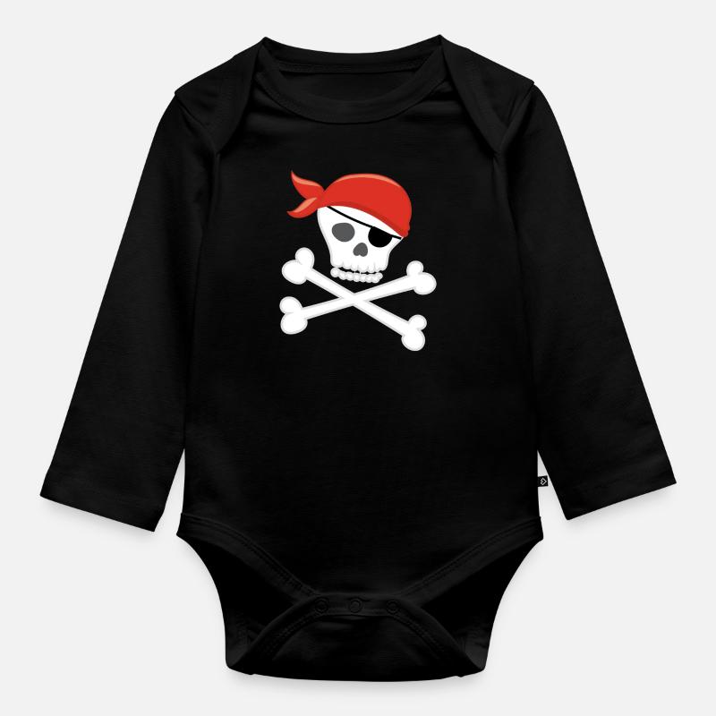 PIRATE - Baby Bio-Langarm-Body - Schwarz