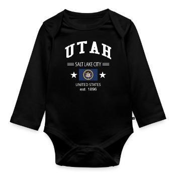 Utah - Baby Bio-Langarm-Body - Schwarz - Vorne