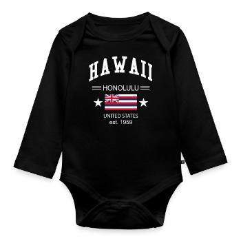 Hawaï - Body Bébé bio manches longues - noir - Devant