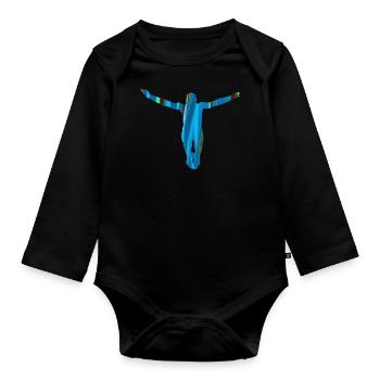 jump,cliffhanger,jumper,graffiti,blue - Organic Longsleeve Baby Bodysuit - black - Front