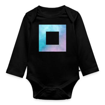 Space Viereck Cut - Baby Bio-Langarm-Body - Schwarz - Vorne