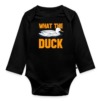 What The Duck - Baby Bio-Langarm-Body - Schwarz - Vorne