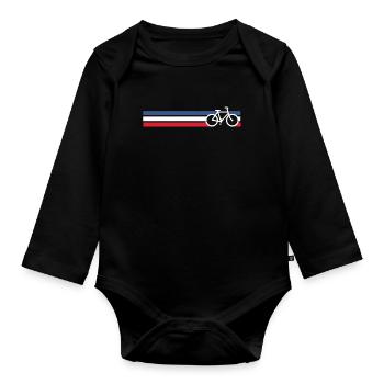 bicyclette vélo de course nationale de France - Body Bébé bio manches longues - noir - Devant