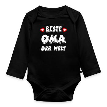 Oma - Baby Bio-Langarm-Body - Schwarz - Vorne