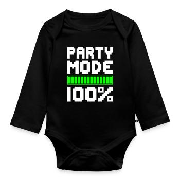 MODE FÊTE 100% Célébrer le plaisir - Body Bébé bio manches longues - noir - Devant