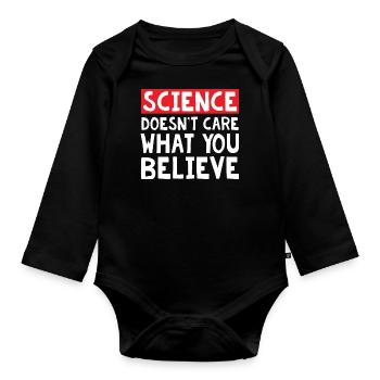 Science doesn t care what you believe - Baby Bio-Langarm-Body - Schwarz - Vorne