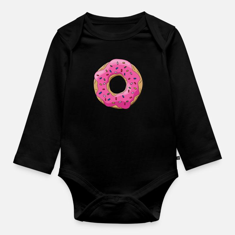 Krapfen - Baby Bio-Langarm-Body - Schwarz