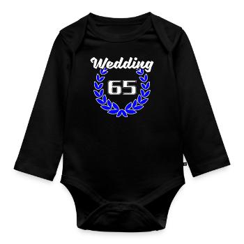 Berlin Wedding 65 Bezirk Logo - Baby Bio-Langarm-Body - Schwarz - Vorne