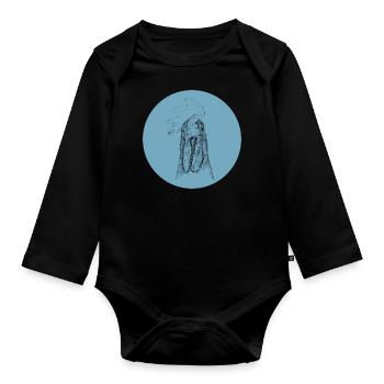 Hahn Holger bleu - Body Bébé bio manches longues - noir - Devant