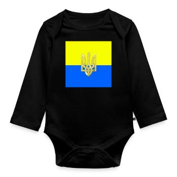Ukraine - Baby Bio-Langarm-Body - Schwarz - Vorne